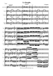 Le Streghe (Witches Dance), Op.8: For violin and string orchestra - score and parts by Niccolò Paganini