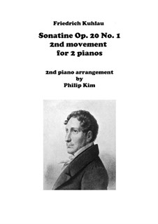 Three Sonatinas for Piano, Op.20: Sonatine No.1, Movement II for two pianos by Friedrich Kuhlau