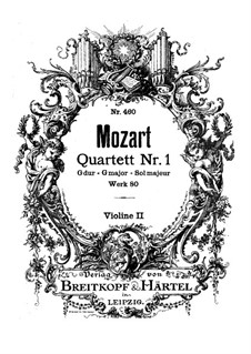 String Quartet No.1 in G Major, K.80/73f: Violin II part by Wolfgang Amadeus Mozart