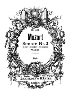 Church Sonata for Two Violins, Organ and Basso Continuo No.3 in D Major, K.69: Basso continuo part by Wolfgang Amadeus Mozart