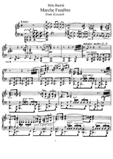 Marche Funèbre from Kossuth, Sz.75b: For piano by Béla Bartók