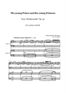 Fragments: Movement III, for piano four hands - score and parts by Nikolai Rimsky-Korsakov