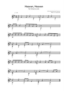 Heaven, Heaven: For guitar solo (G Major) by folklore