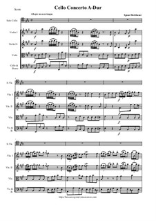 Concerto in A: For violoncello and strings - score and parts by Ignaz Holzbauer