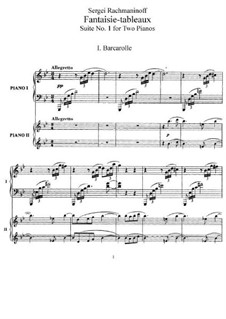 Suite No.1, Op.5: For two pianos four hands by Sergei Rachmaninoff