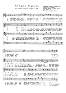 Nun fanget an: Für Chor by Hans Leo Hassler