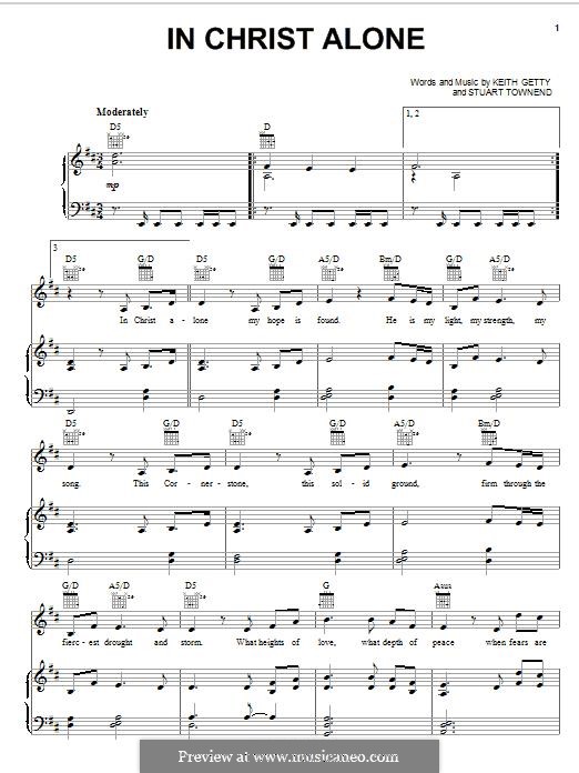 in christ alone piano chords newsboys