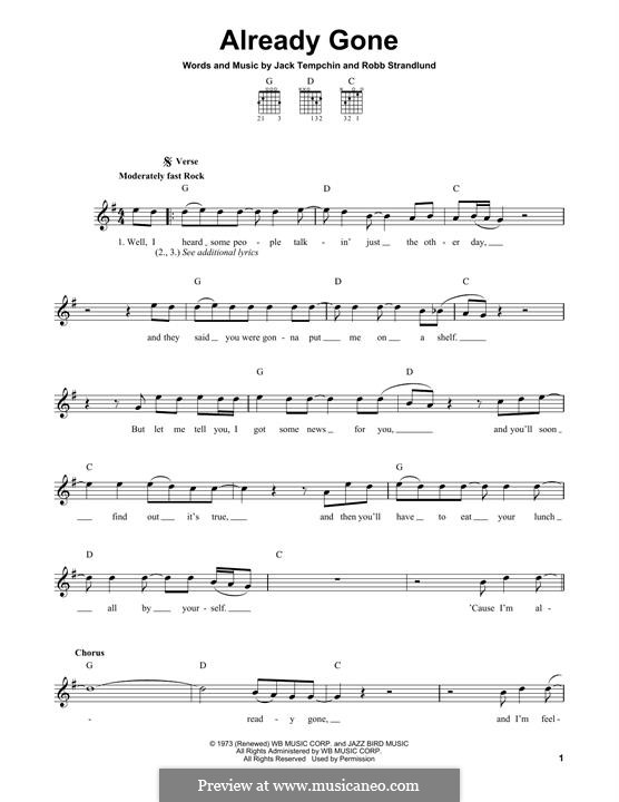 Already Gone (Eagles): For guitar with tab by Jack Tempchin, Robb Strandlund