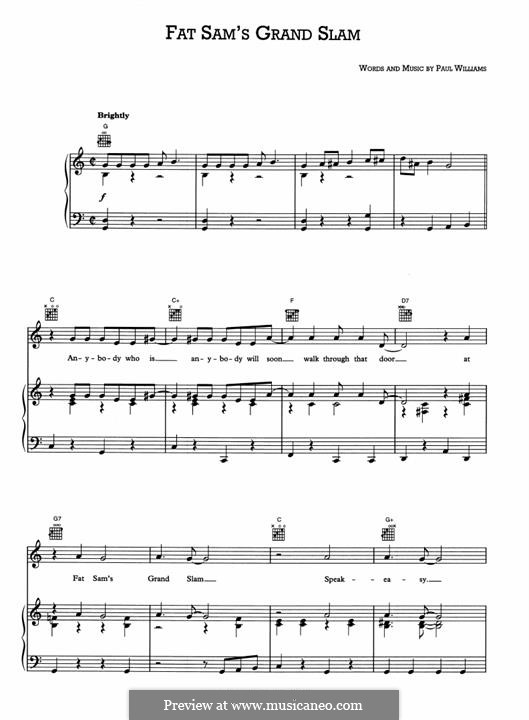 Fat Sam's Grand Slam (from Bugsy Malone): For voice and piano (or guitar) by Paul H. Williams