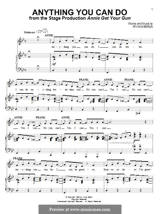 Anything You Can Do: For voice and piano by Irving Berlin
