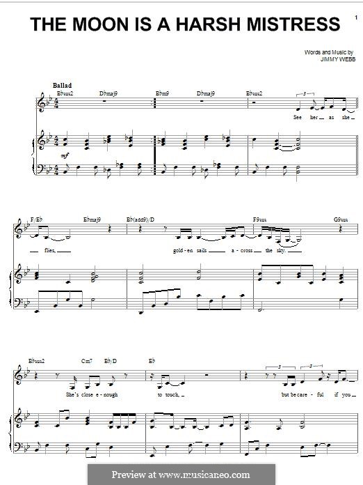 The Moon Is a Harsh Mistress: For voice and piano (or guitar) by Jimmy Webb