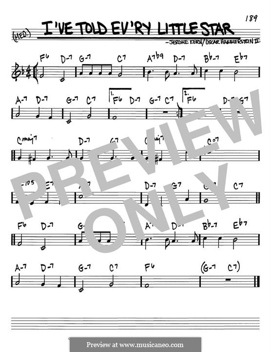 I've Told Ev'ry Little Star (from Music In The Air): For instrument in F by Jerome Kern
