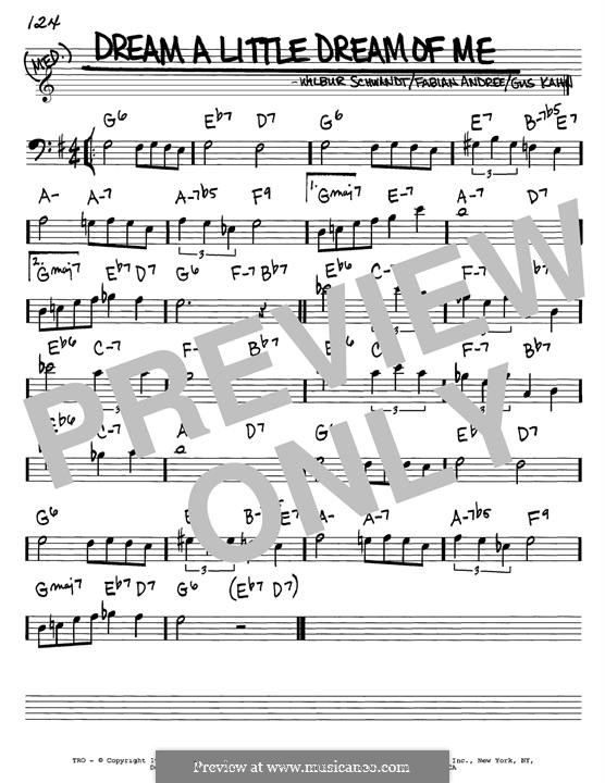 Dream a Little Dream of Me: For bass clef instrument by Fabian Andre, Wilbur Schwandt