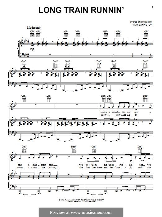 Long Train Runnin' (The Doobie Brothers): For voice and piano (or guitar) by Tom Johnston