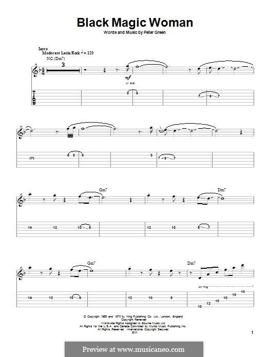 Black Magic Woman by P. Green sheet music on MusicaNeo