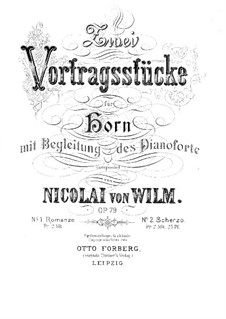 Scherzo for French Horn and Piano, Op.79 No.2: Score by Nicolai von Wilm