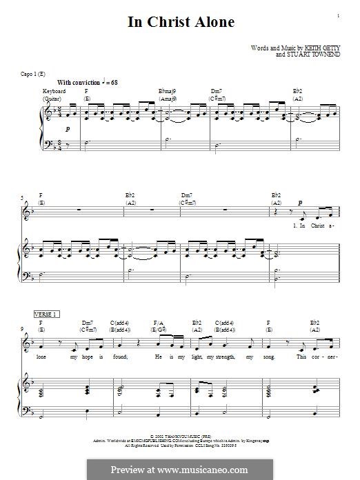 In Christ Alone (Newsboys): For voice and piano or guitar (Passion) by Keith Getty, Stuart Townend