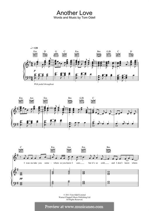 Another Love Sheet Music, Tom Odell