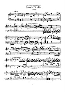 Sonata for Piano No.62 in E Flat Major, Hob.XVI/52: With fingering by Joseph Haydn