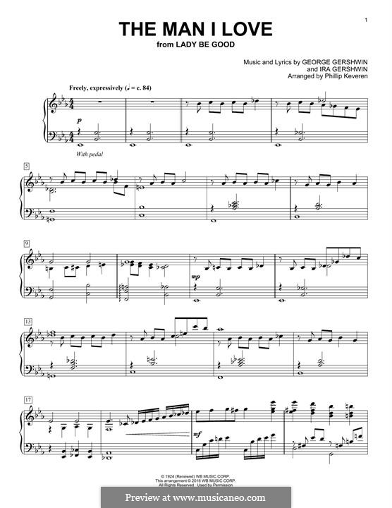 The Man I Love: For piano by George Gershwin