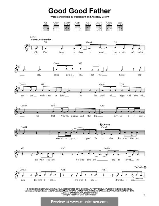 Good Good Father (Chris Tomlin): For guitar with tab by Anthony Brown, Pat Barrett