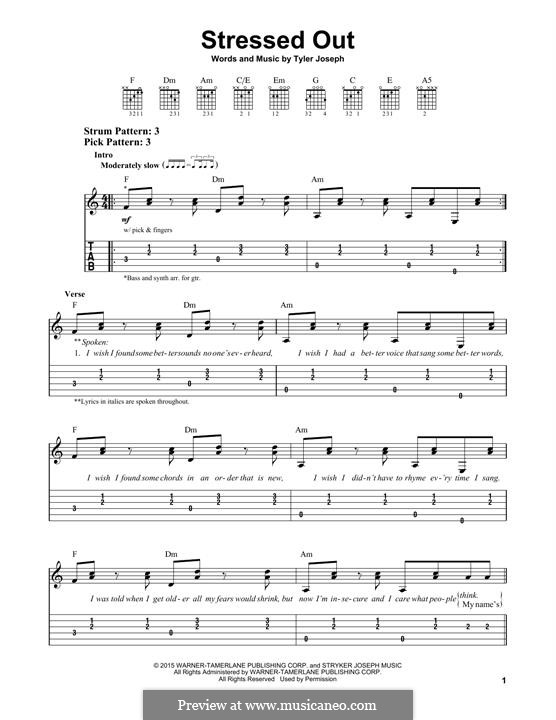 Stressed Out (twenty one pilots): For guitar with tab by Tyler Joseph