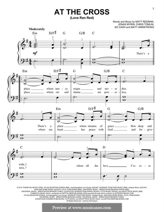 At the Cross (Love Ran Red): For piano by Chris Tomlin, Ed Cash, Jonas Myrin, Matt Armstrong, Matt Redman