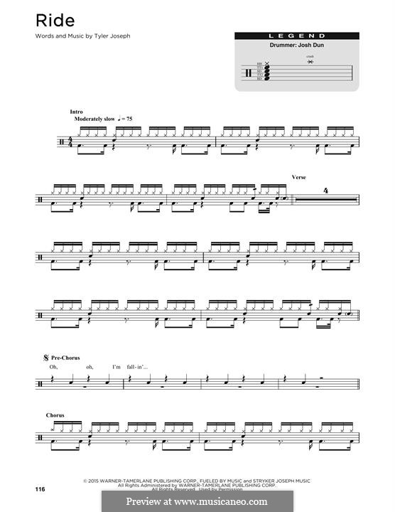 Ride (twenty one pilots) by T. Joseph sheet music on MusicaNeo