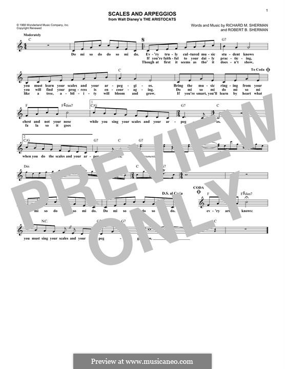 Scales and Arpeggios: Melody line by Richard M. Sherman, Robert B. Sherman