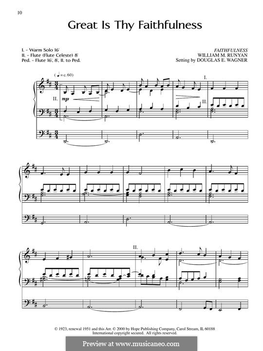 Great Is Thy Faithfulness: For organ by William Marion Runyan