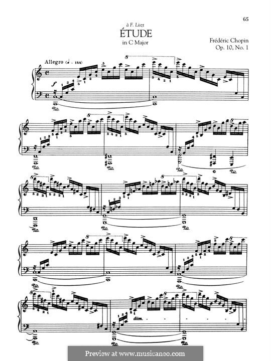 No.1 in C Major: For piano by Frédéric Chopin