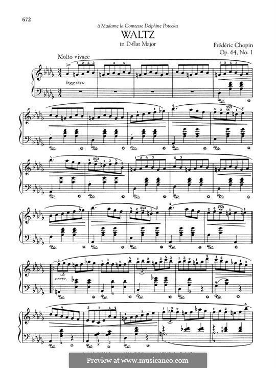 No.1 in D Flat Major: For piano by Frédéric Chopin