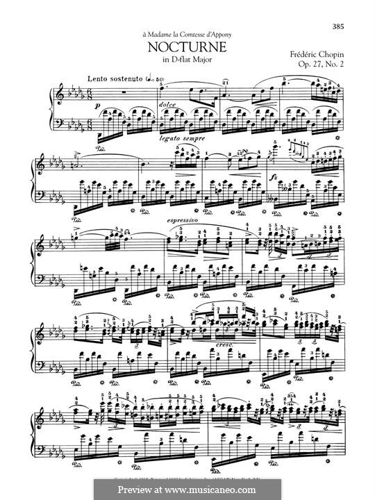 Nocturnes, Op.27: No.2 in D Flat Major by Frédéric Chopin