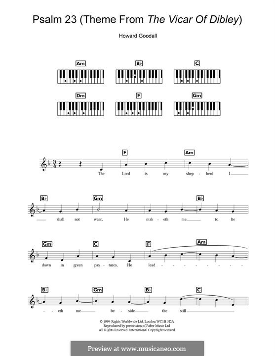 Psalm 23 'The Lord is My Shepherd' from 'The Vicar of Dibley': Melody line by Howard Goodall