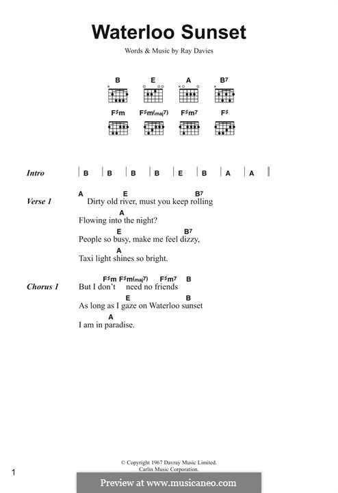 Waterloo Sunset: Lyrics and chords by Ray Davies