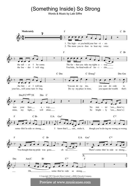 (Something Inside) So Strong: Melody line by Labi Siffre