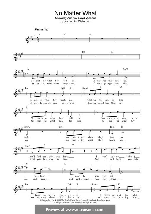 No Matter What (from Whistle Down the Wind) by A.L. ber on MusicaNeo