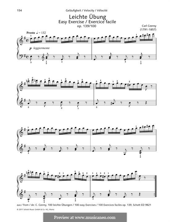 Easy Exercise: For piano by Carl Czerny