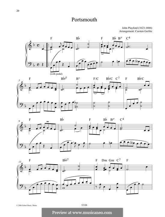 Portsmouth: For piano by John Playford