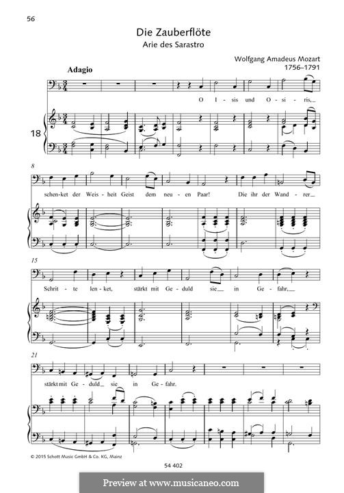 O Isis and Osiris: For voice and piano by Wolfgang Amadeus Mozart