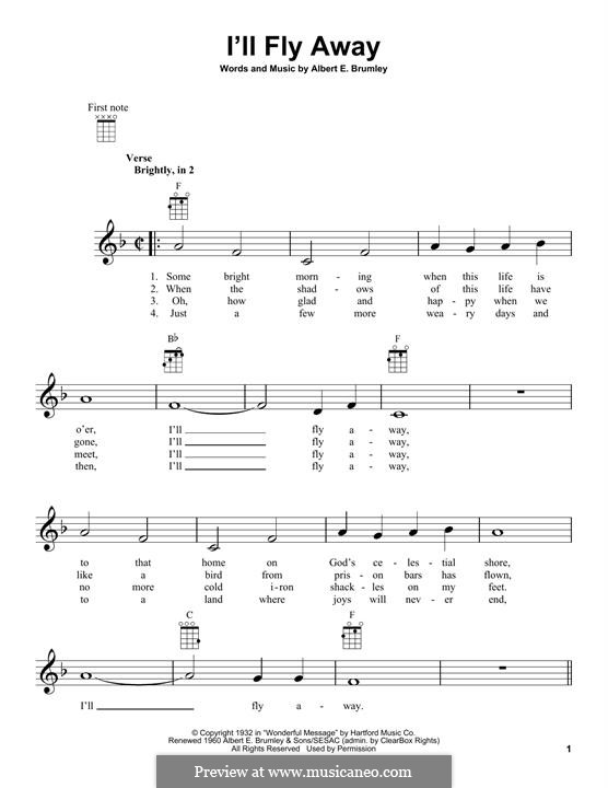 I'll Fly Away: For ukulele by Albert E. Brumley