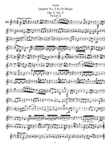 String Quartet No.2 in E Flat Major, Hob.III/2 Op.1 No.2: Violin II part by Joseph Haydn