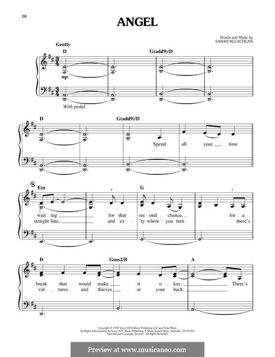 Angel: For piano by Sarah McLachlan