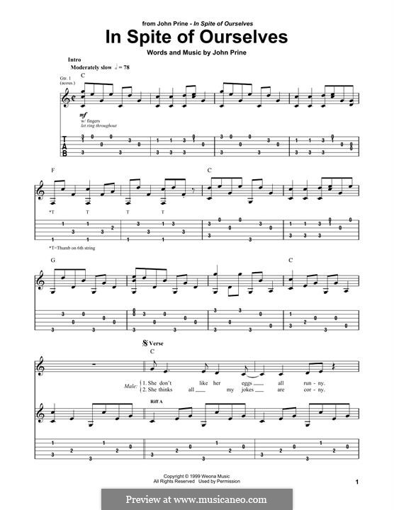 In Spite of Ourselves: For guitar with tab by John Prine