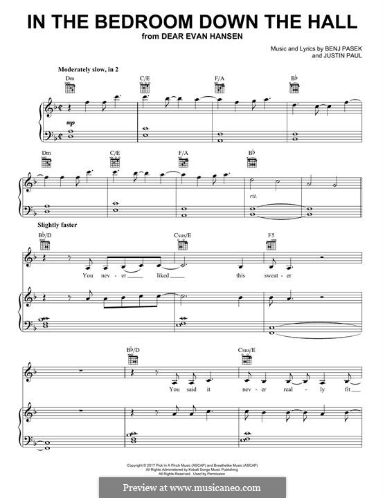 In the Bedroom Down the Hall (from Dear Evan Hansen) by J ...
