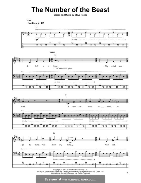 The Number of the Beast (Iron Maiden) by Steve Harris on MusicaNeo