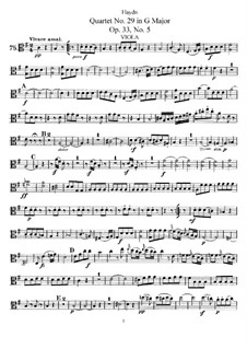 String Quartet No.29 in C Major, Hob.III/41 Op.33 No.5: Viola part by Joseph Haydn