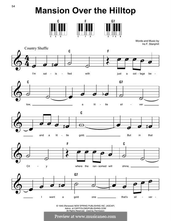 Mansion Over the Hilltop: For piano by Ira F. Stanphill