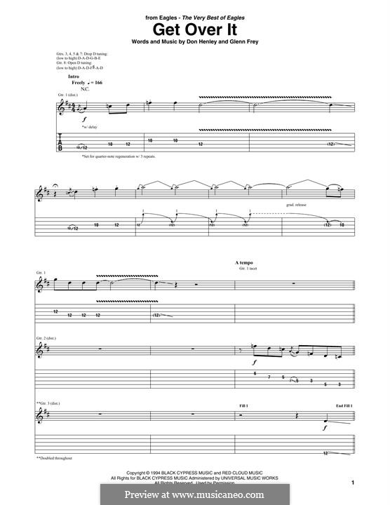 Get Over It (Eagles): For guitar with tab by Don Henley, Glen Frey