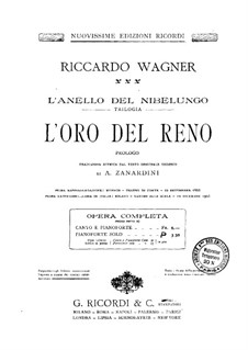 The Rhine Gold, WWV 86a: Arrangement for piano by Richard Wagner